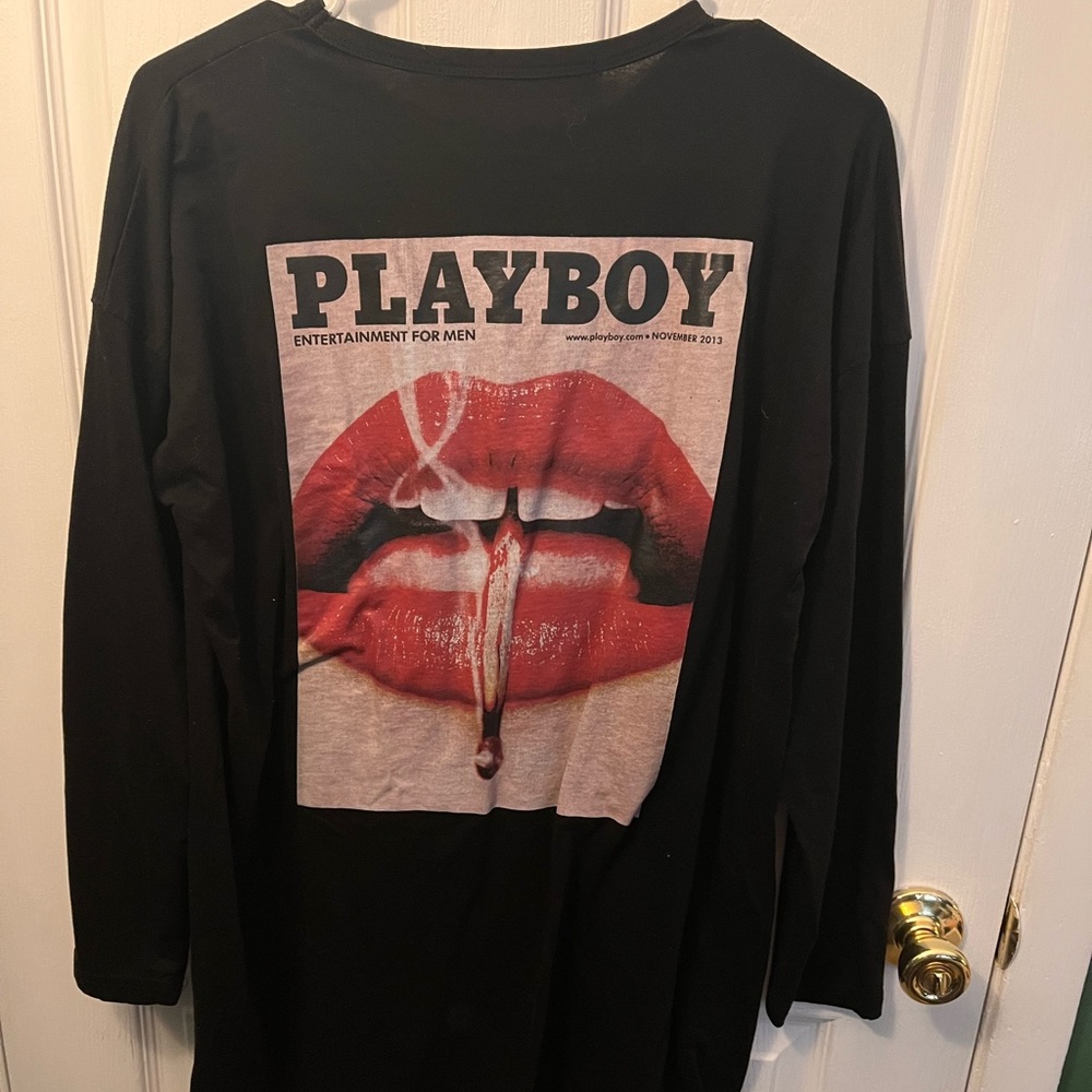 Oversized long sleeve tshirt Playboy x misguided